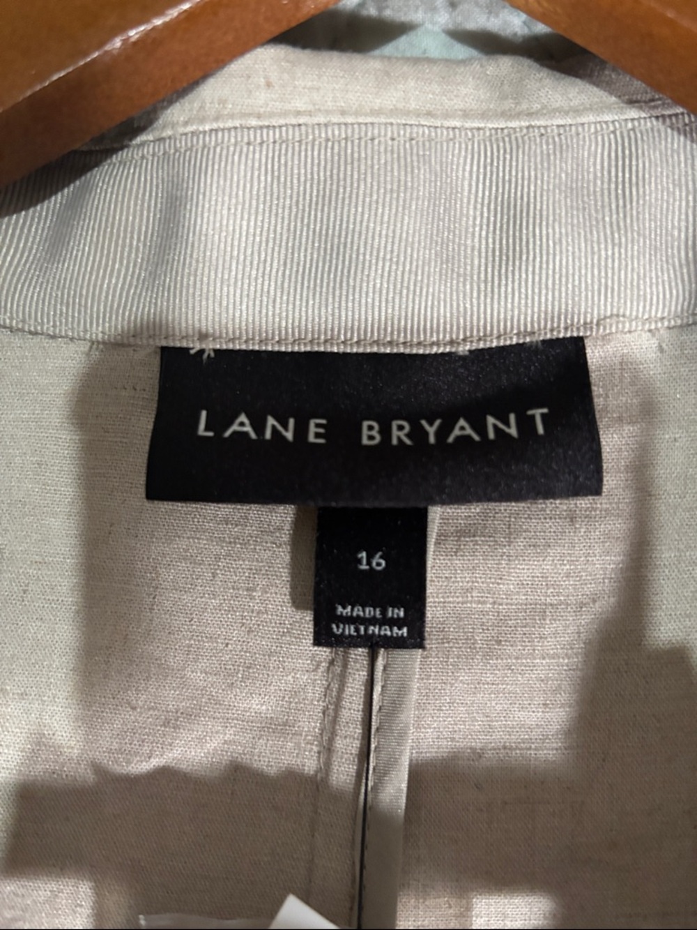 Lane Bryant Blush Taupe Single-Button Notch Lapel Blazer Linen Blend NWT - Picture 2 of 7